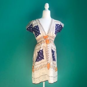 Deep V Smocked Dress